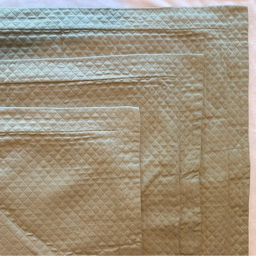 Set of 3 Restoration Hardware Green Shams